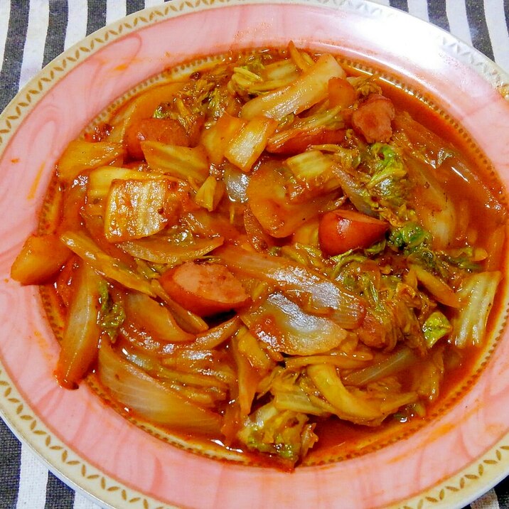 白菜とウインナーのミートソース炒め レシピ 作り方 By Neko6084 楽天レシピ